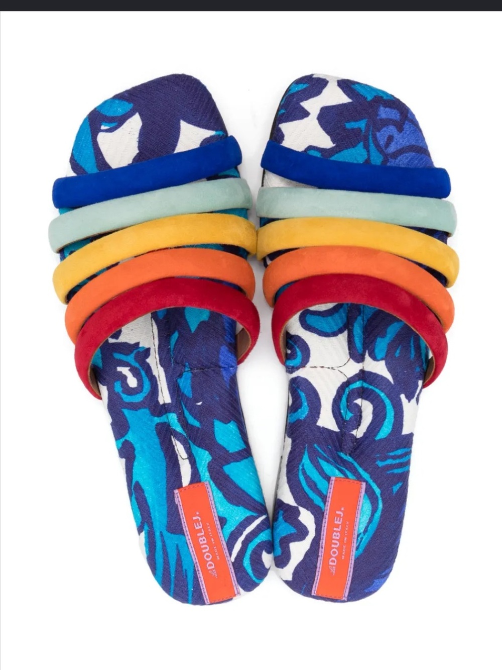 La Double J Chevron Padded Slide Sandals